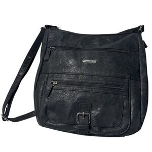 Multisac‎ Flare Women Large Black Crossbody Purse Bag Ajustable Straps Causal